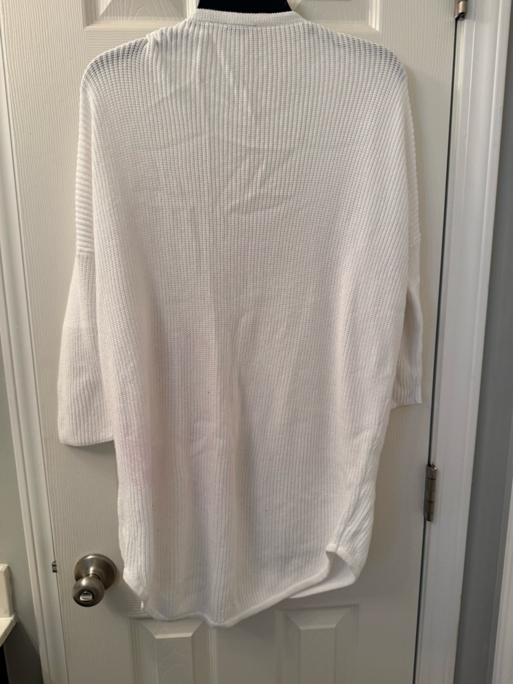 Express White Open-Front Rib-Knit Cardigan - Picture 3 of 3